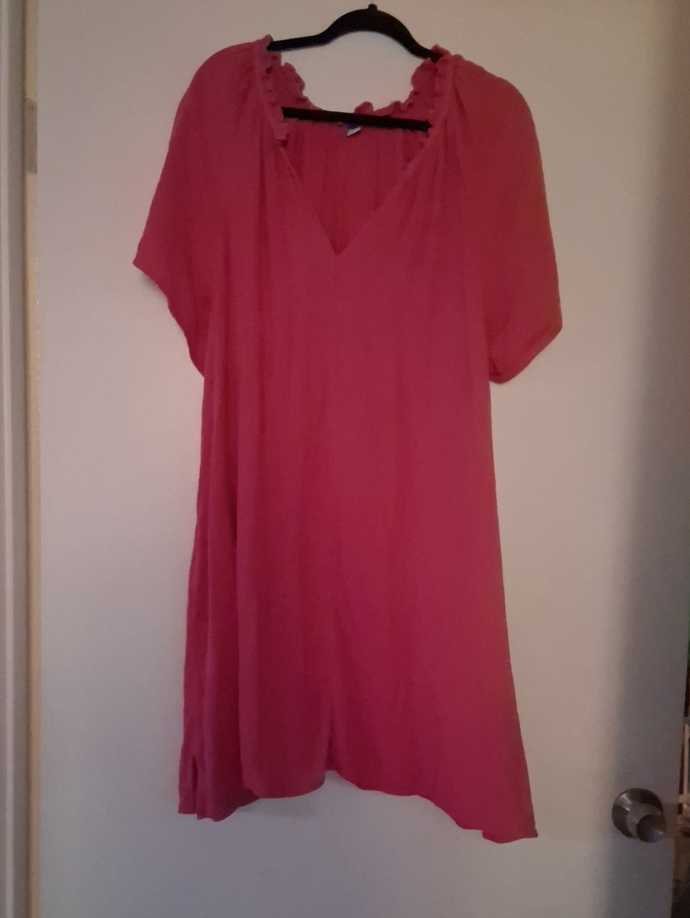 Old Navy Hot Pink V‑Neck Short Sleeve Tunic Dress By Old Navy 2X